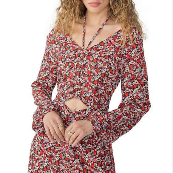 NWT Sanctuary Women's Red Floral Dress Size 8 - Picture 1 of 9